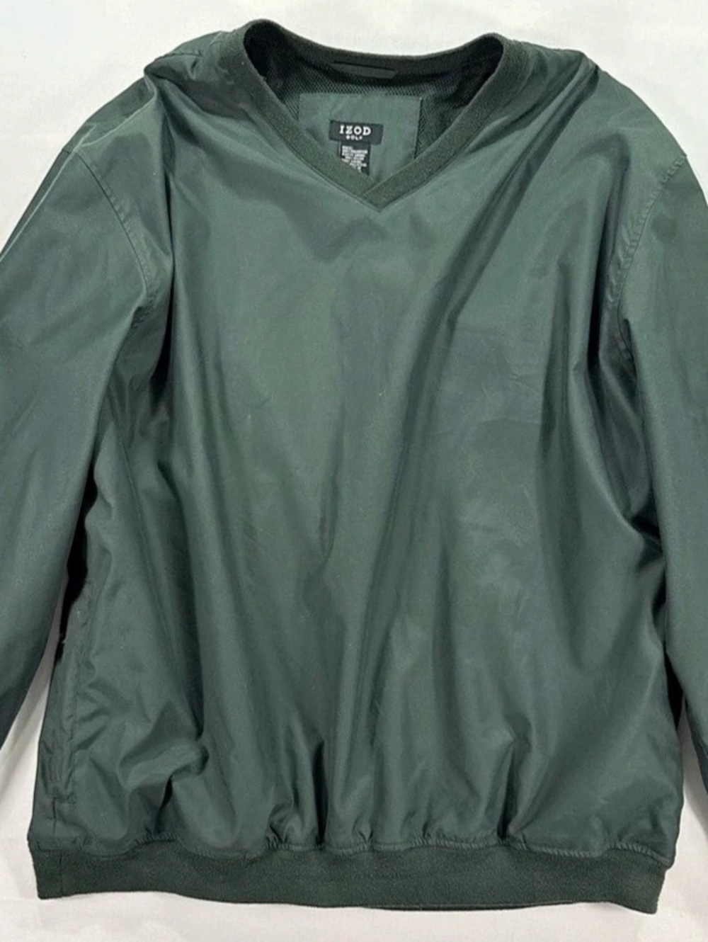 IZOD Golf V-Neck Windbreaker Pullover Green XL